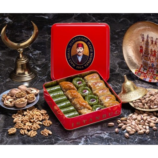 Turkish Baklava Of Four Delicious Types With Pistachio And Walnut (Small Box) From Hafez Mustafa