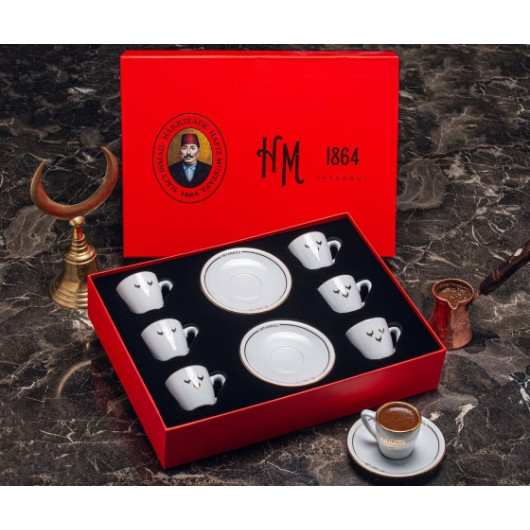 Fanhan Qahwa Coffee Cups Set Consisting Of 6 Pieces, Kraft Box From Hafez Mustafa