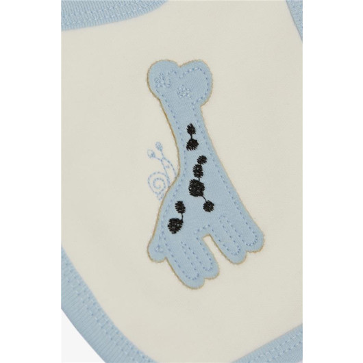 Baby Food Bib Giraffe Embroidered White (Standard)