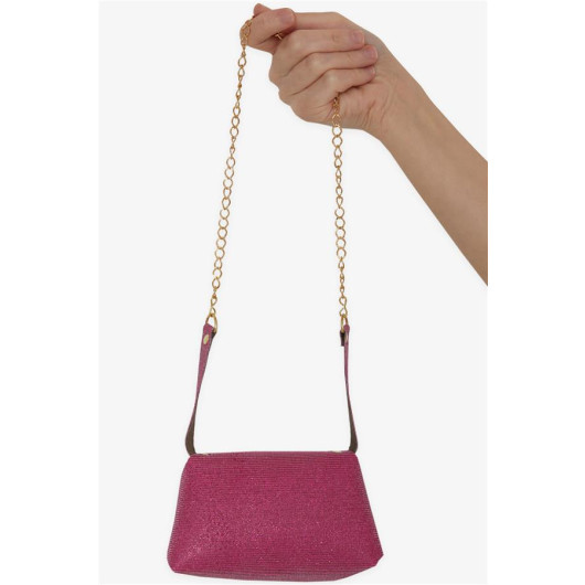 Children's Chain Glitter Mini Shoulder Bag Fuchsia
