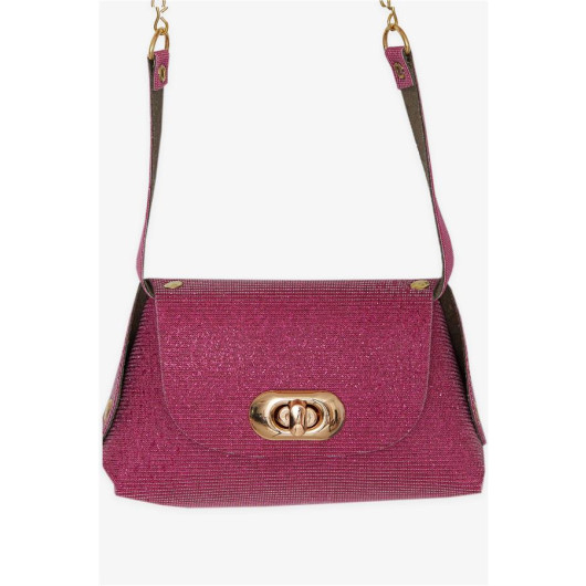 Children's Chain Glitter Mini Shoulder Bag Fuchsia