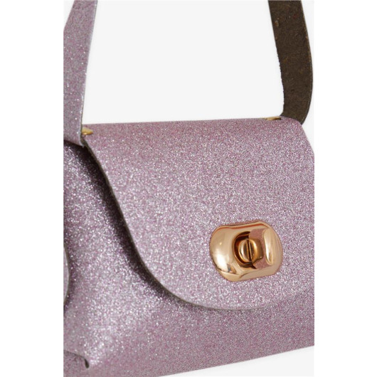 Children's Chain Glitter Mini Shoulder Bag Lilac