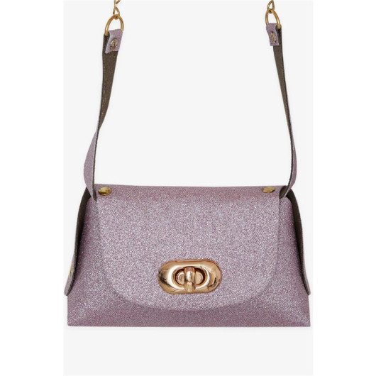 Children's Chain Glitter Mini Shoulder Bag Lilac