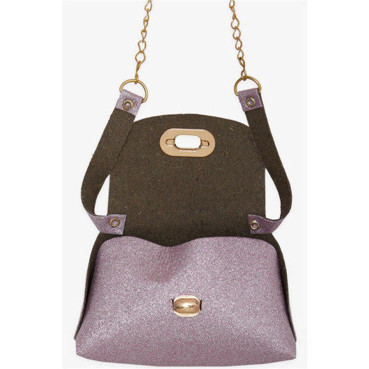 Children's Chain Glitter Mini Shoulder Bag Lilac