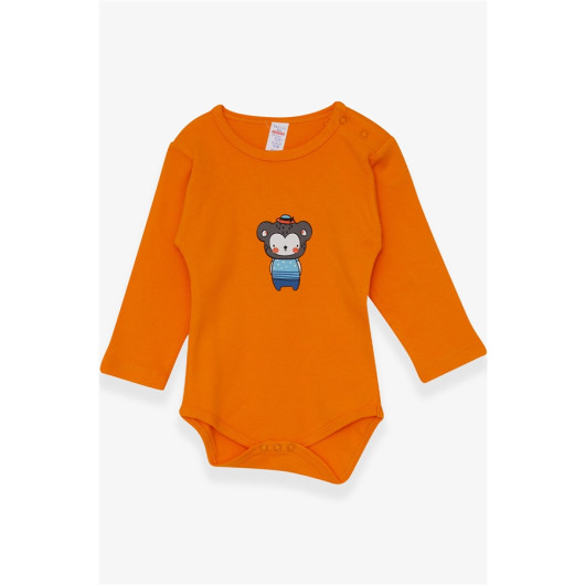 Baby Boy Snapped Body Teddy Bear Printed Orange (9 Months-3 Years)