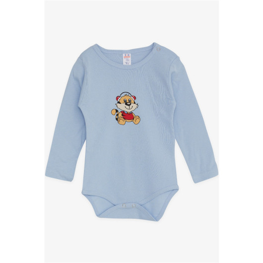 Baby Boy Snap Snap Body Fun Puppy Printed Light Blue (9 Months-3 Years)
