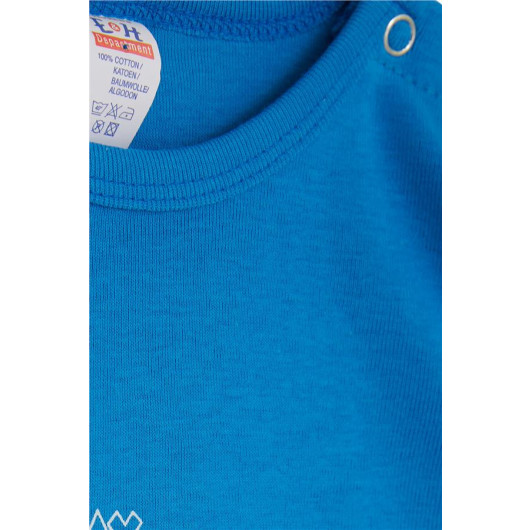 Newborn Baby Boy's Bodysuit, Saxe Blue, Printed (9Mths-3Yrs)