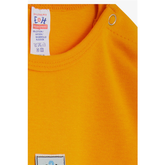 Baby Boy Snap Snap Body Letter Printed Mustard Yellow (9 Months-3 Years)