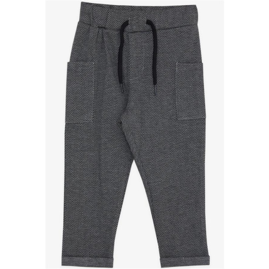 Baby Boy Sweatpants With Pocket And Lace Accessory Anthracite (9 Months-3 Years)