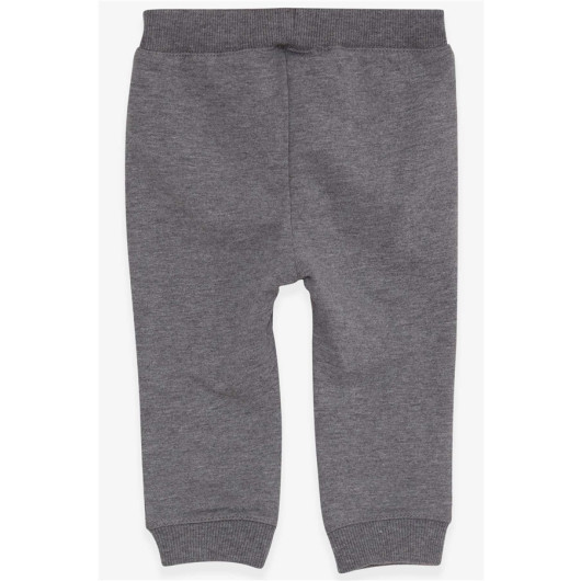 Baby Boy Sweatpants Printed Gray Melange (9 Months-1 Years)