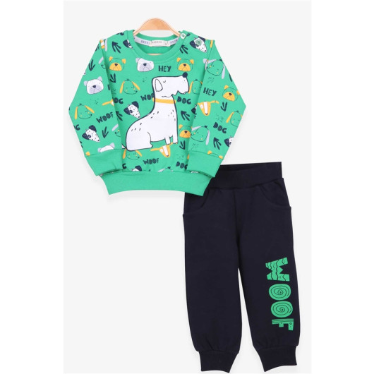 Baby Boy Tracksuit Suit Print Patterned Green (1-2 Years)