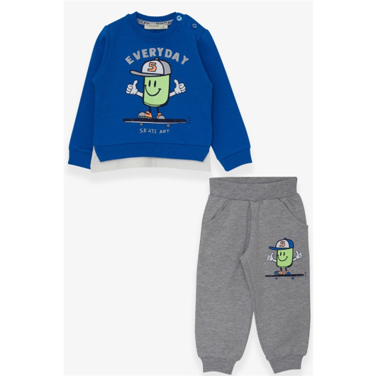 Baby Boy Tracksuit Set Printed Sax (1-4 Ages)
