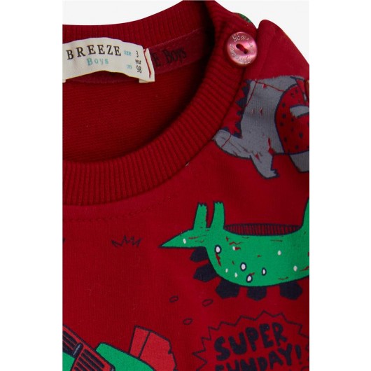 Baby Boys' Red Dinosaur Pajama Set (9Mths-3Yrs)