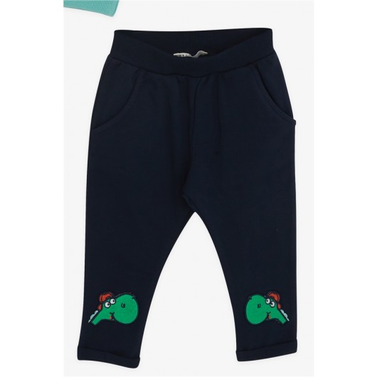 Baby Boy Tracksuit Set Dinosaur Embroidered Mint Green (6 Months-2 Years)