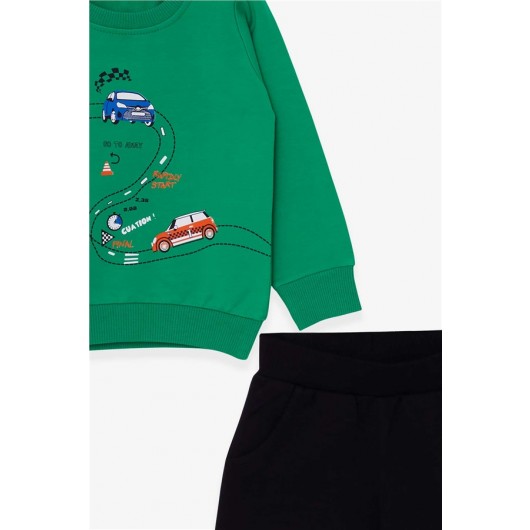 Baby Boy Tracksuit Set Racing Themed Green (9 Months-1 Years)
