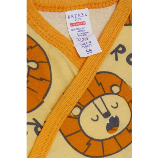 Baby Boy Hospital Release Pack Of 5 Yellow Lion Pattern (0-3 Months)
