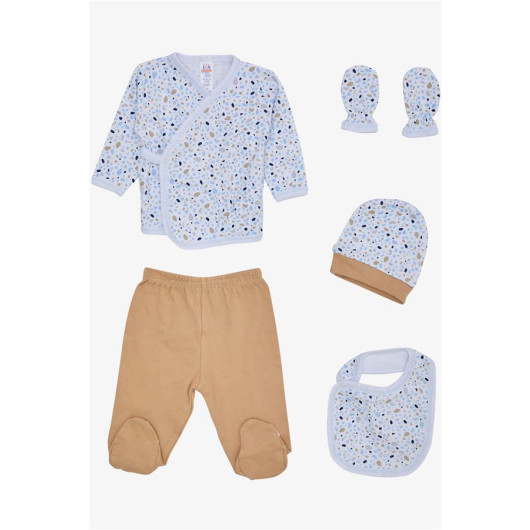 Baby Boy Hospital Release Set Of 5 Patterned White (0-3 Months)
