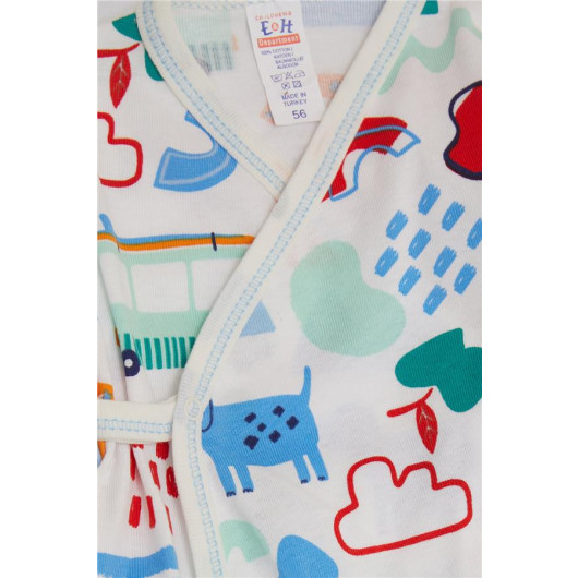 Baby Boy Hospital Release Pack Of 5 Nature Themed Cloud Patterned White (0-3)
