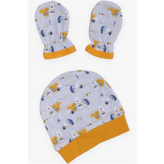 Baby Boy Hospital Release Set Of 5 Friendship Themed Animals Patterned Ice Blue (0-3 Months)
