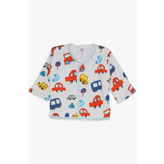 Baby Boy Hospital Release Pack Of 8 Colorful Car Patterned White (0-3 Months)