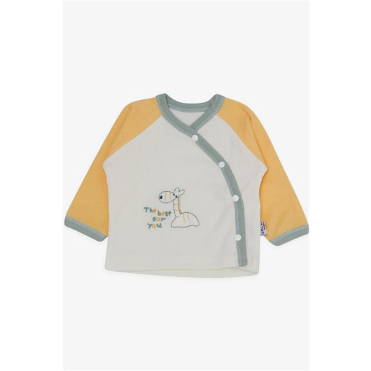 Baby Boy Hatane Released Pack Of 10 Cute Giraffe Embroidered Ecru (0-3 Months