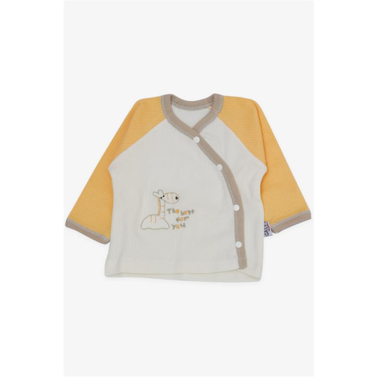 Baby Boy Hatane Released Pack Of 10 Cute Giraffe Embroidered Ecru (0-3 Months)