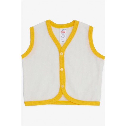 Baby Boy Velvet Vest Buttoned Ecru (0-3 Months-9 Months)