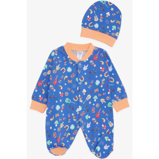 Baby Boy Booties Rompers Peace Theme Sax (0-6 Months)
