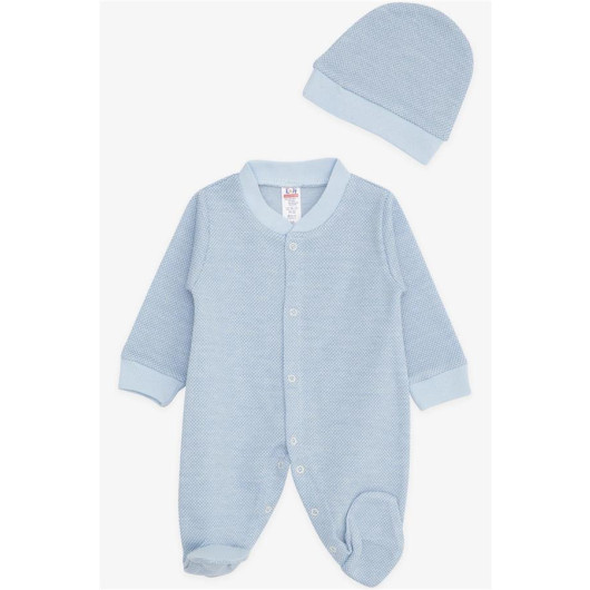 Baby Boy Booties Jumpsuit Patterned Blue (0-3 Months)