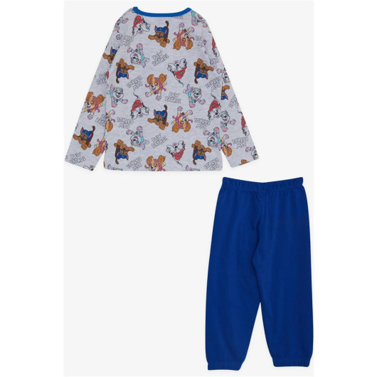 Baby Boy Pajama Set Patrol Animals Patterned Light Gray Melange (9 Months-3 Years)