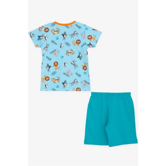 Newborn Baby Boys Pajama Set Shorts With T-Shirt Color Turquoise (9 Months-3 Years)