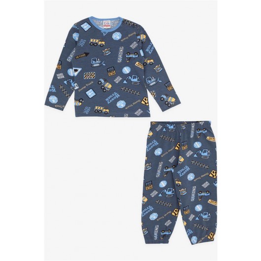 Gray Printed Newborn Boys Pajamas Set (9Mths-3Yrs)