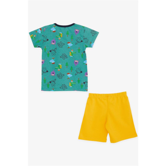 Baby Boy Pajamas Set Joyful Animal World Friendship Theme Green (9 Months-3 Years)