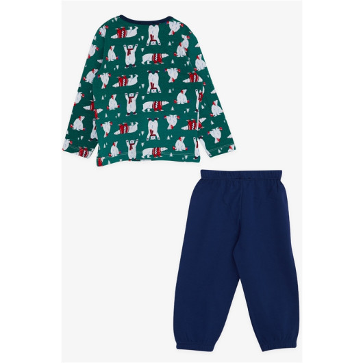 Baby Boy Pajamas Set Cute Polar Bear Pattern Green (9 Months-3 Years)