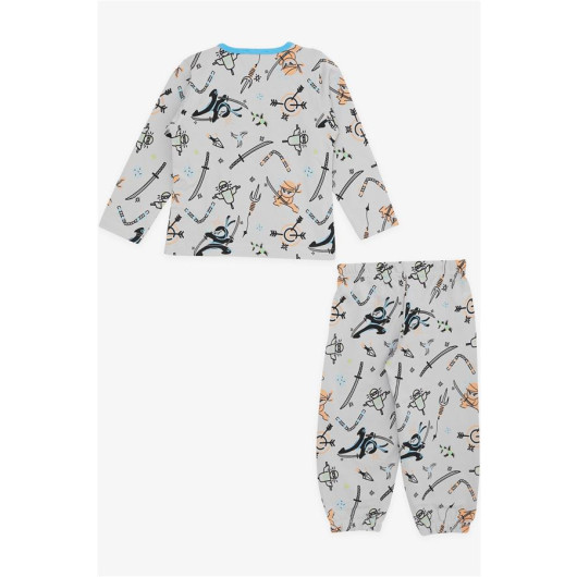 Baby Boys' Silver Pajama Set (9Mths-3Yrs)