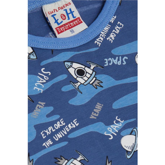 Baby Boy Pajama Set Space Themed Blue (9 Months-3 Years)