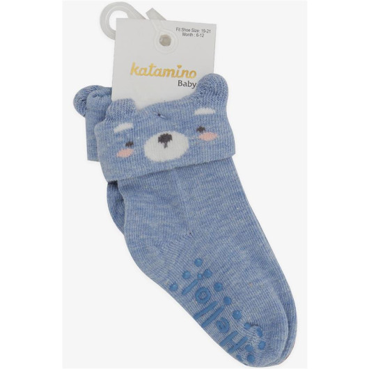 Baby Boy Socks With 3D Abs Light Blue (6 Months-2 Years)