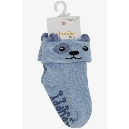 Baby Boy Socks With 3D Abs Light Blue (6 Months-2 Years)