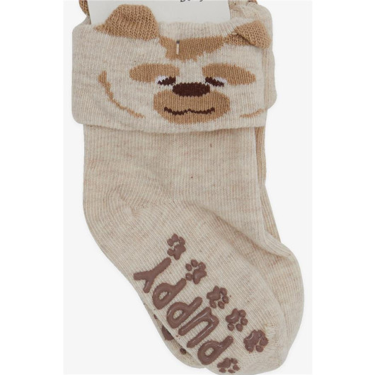 Baby Boy Socks 3D Abs Beige Melange (6 Months-2 Years)