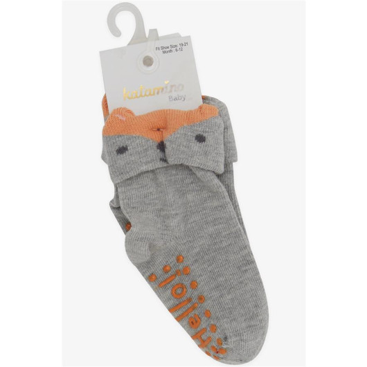 Baby Boy Socks With 3D Abs Gray (6 Months-2 Years)