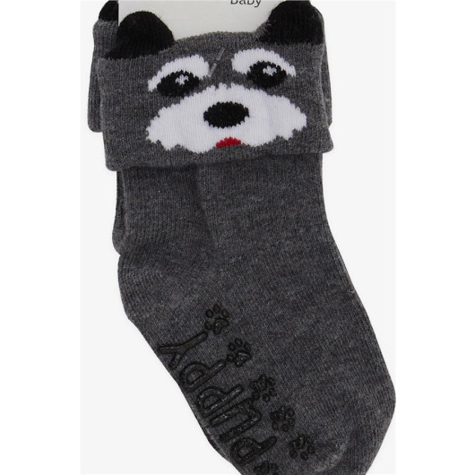 Baby Boy Socks 3D Abs Dark Gray Melange (6 Months-2 Years)