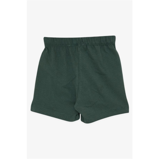 Baby Boy Shorts Waist Elastic Laced Basic Dark Green (9 Months-3 Years)