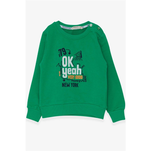 Baby Boy Sweatshirt Letter Printed Green (2-5 Years)