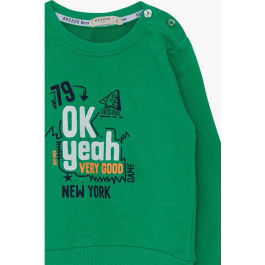 Baby Boy Sweatshirt Letter Printed Green (2-5 Years)