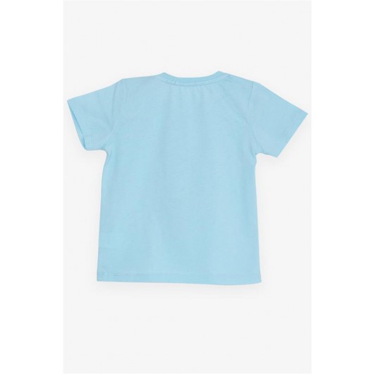 Newborn Baby Boy Dinosaur Printed T-Shirt Light Blue (9M-3Yrs)