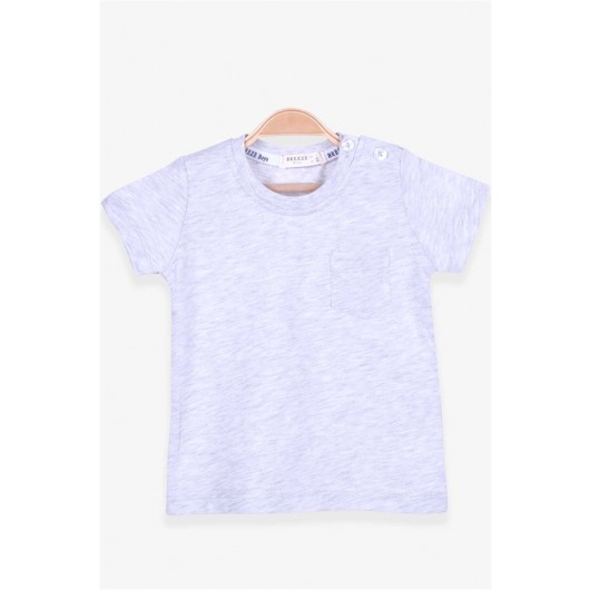 Baby Boy T-Shirt With Pockets Light Gray Melange (9 Months-3 Years)