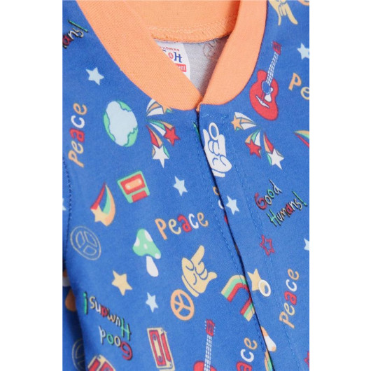 Baby Boy Rompers Peace Themed Sax (0-6 Months)