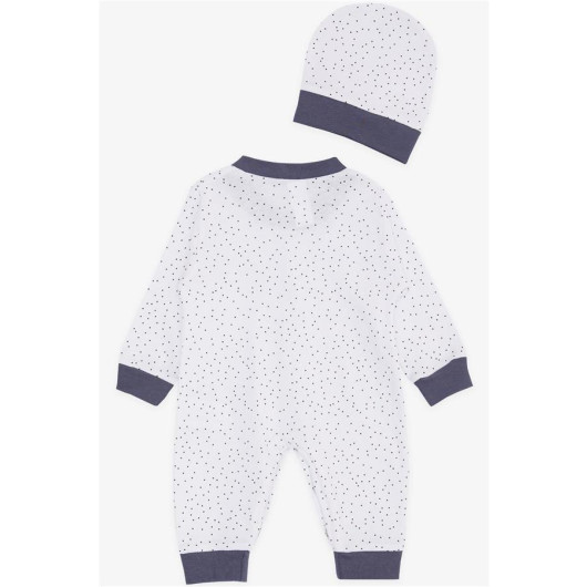Baby Boy Rompers Polka Dot Patterned White (0-6 Months)