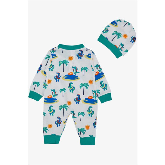 Baby Boy Rompers Holiday Themed Animal Pattern White (0-6 Months)