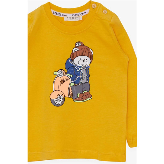 Baby Boy Long Sleeve T-Shirt Teddy Bear Printed Yellow (1.5 Years)